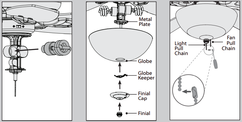 Installation guide of a hunter ceiling fan